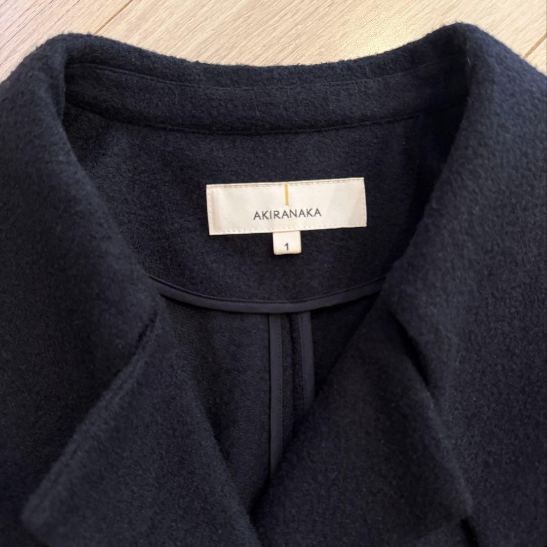 AKIRANAKA ネイビー ダブルブレストウールシャツ　美品