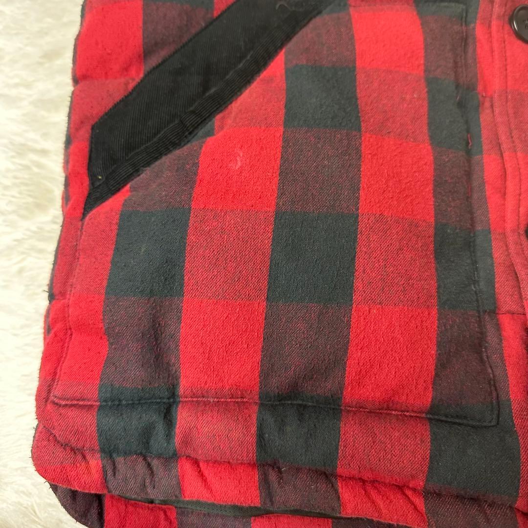 ベル 様用STÜSSY 赤・黒チェック ダウンベスト ビッグサイズ XL