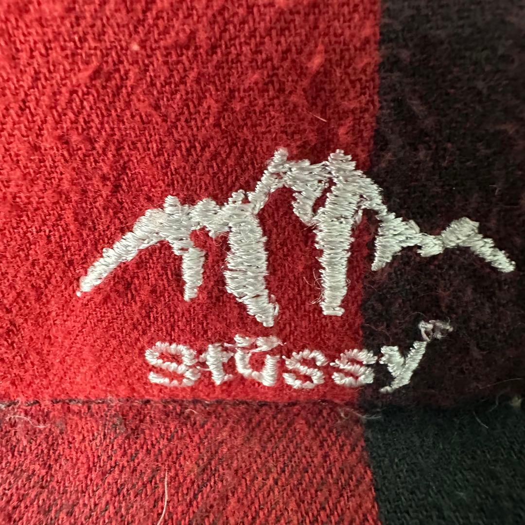 ベル 様用STÜSSY 赤・黒チェック ダウンベスト ビッグサイズ XL