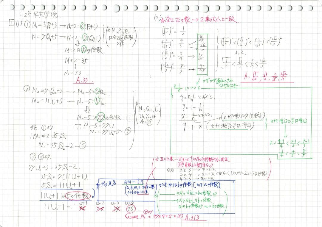 今だけ割引 塾講師オリジナル数学解説 早大学院 高校入試 過去問 2008-25