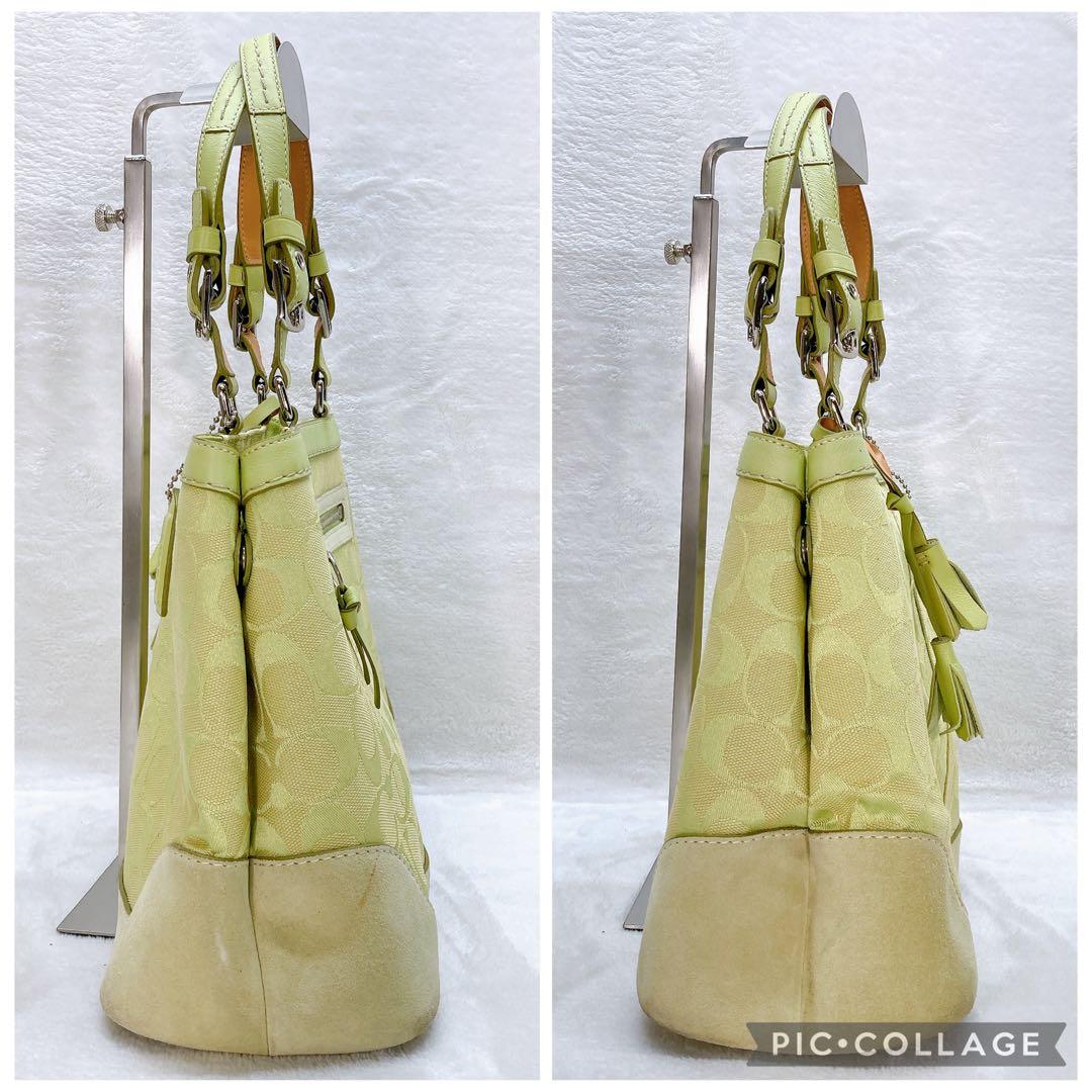 ✨激レア✨Coach コーチ ハンドバッグ グリーン スエード ヴィンテージ