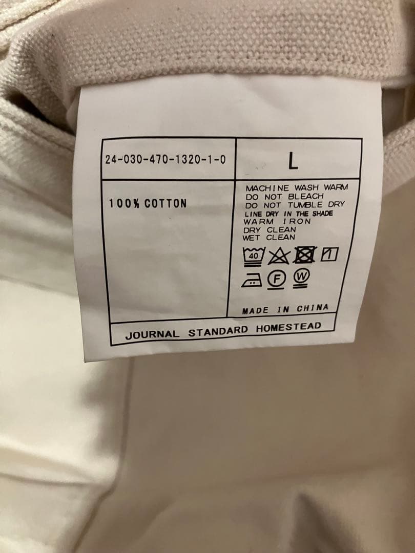J.S.stead ヘビーキャンバスワイドカーゴパンツ L ホワイト