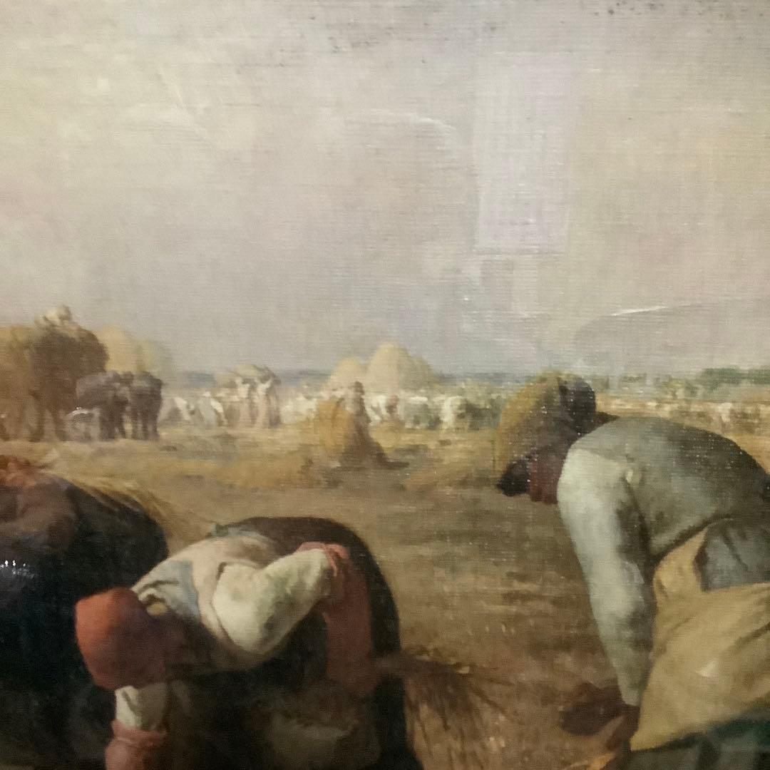 ジャン=フランソワ・ミレー　「落穂拾い」　名画　複製絵画　高級額装　（特大）