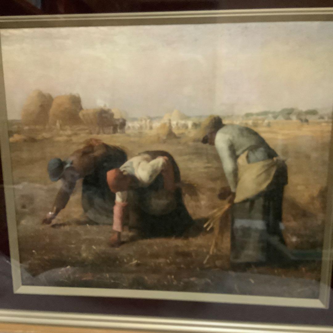 ジャン=フランソワ・ミレー　「落穂拾い」　名画　複製絵画　高級額装　（特大）
