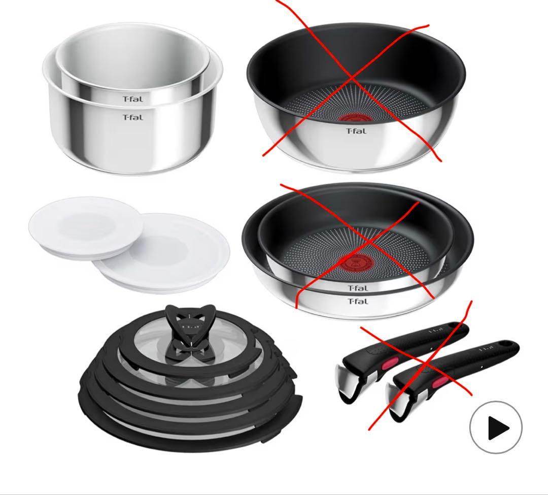 t-fal ステンレス鍋　ソースパン・蓋・シールリッド　3点セット（20cm）
