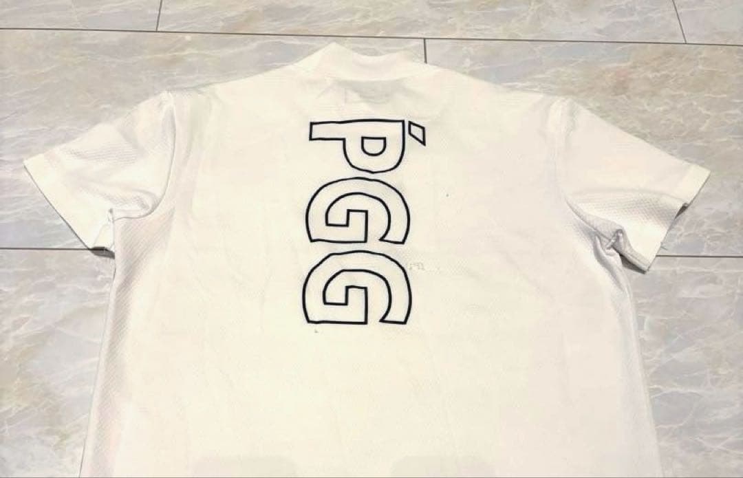 PGG 半袖モックネック　4 PEARLY GATES ホワイト×ネイビー
