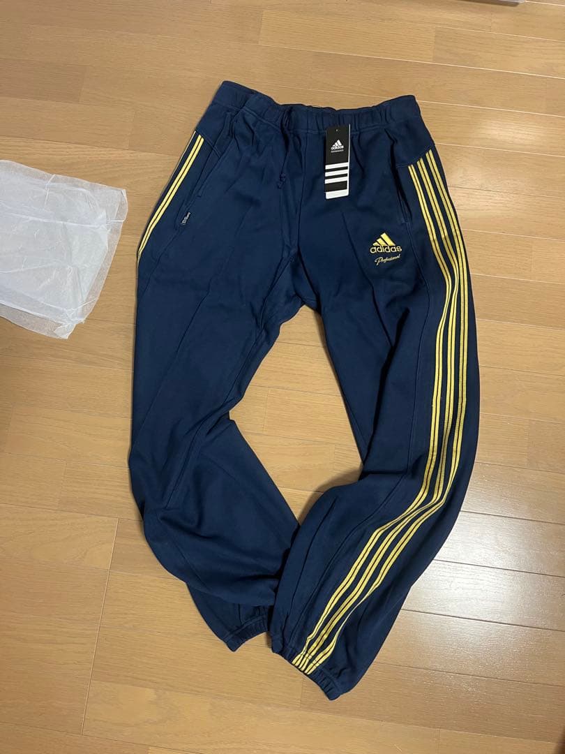 新品　アディダス プロフェッショナル　ジャージ上下セット　ネイビー／ゴールド　L