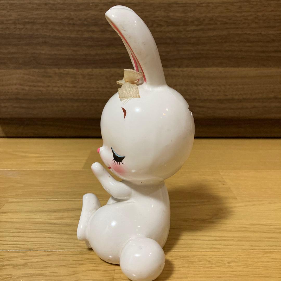内藤ルネ　ウサギの陶器製貯金箱　昭和レトロ