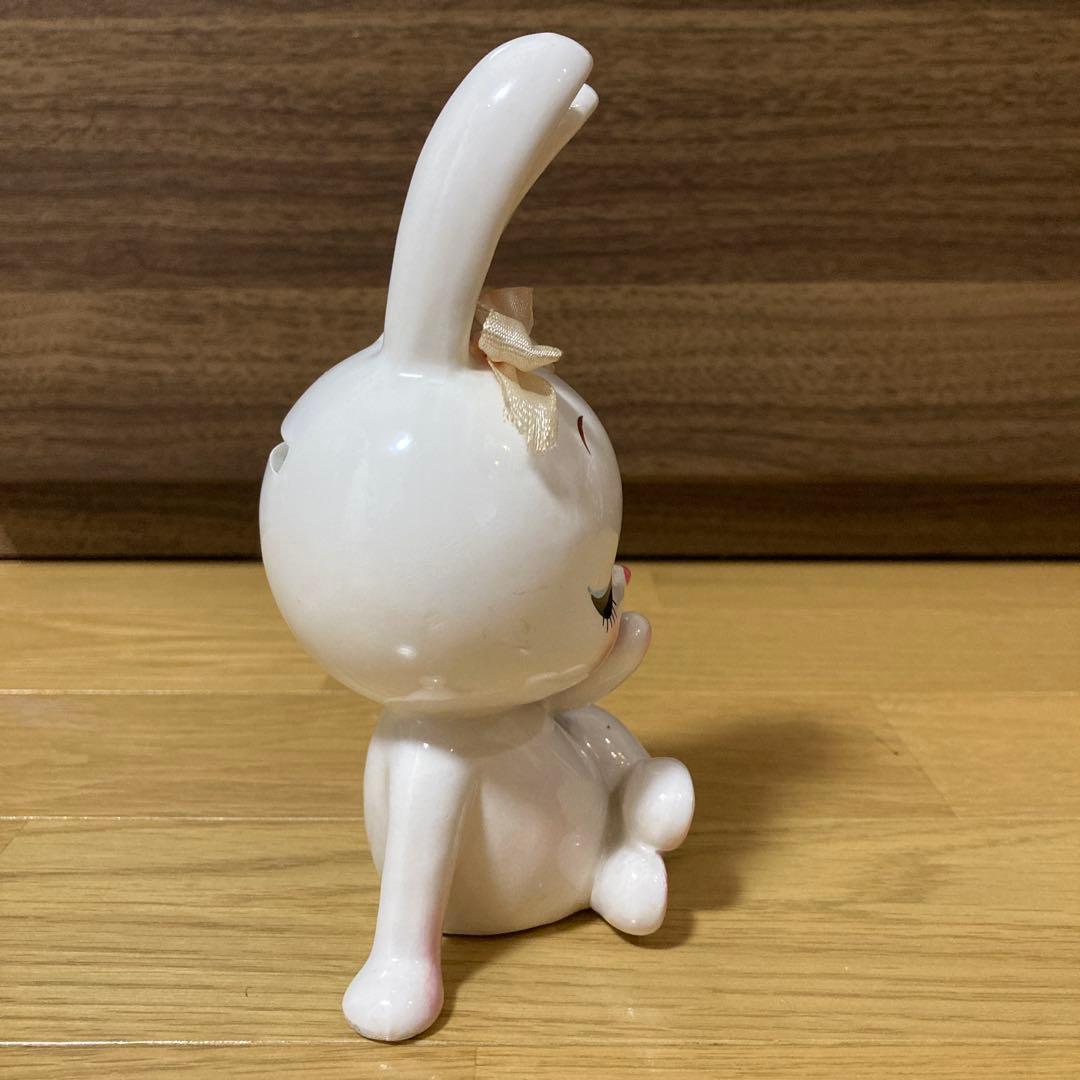 内藤ルネ　ウサギの陶器製貯金箱　昭和レトロ
