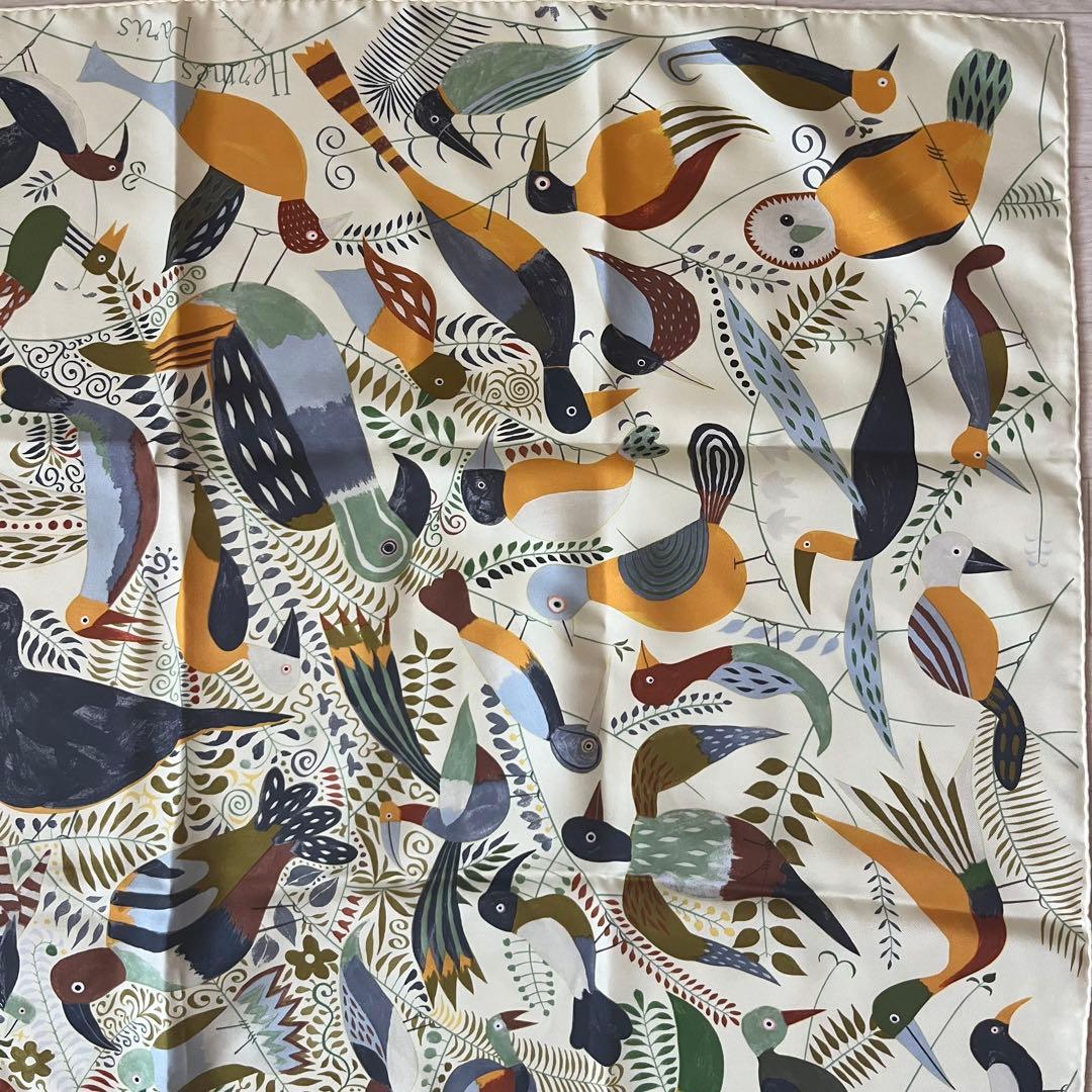 【極美品】HERMES エルメス カレ90 鳥たちの舞踏会 スカーフ 鳥柄 希少