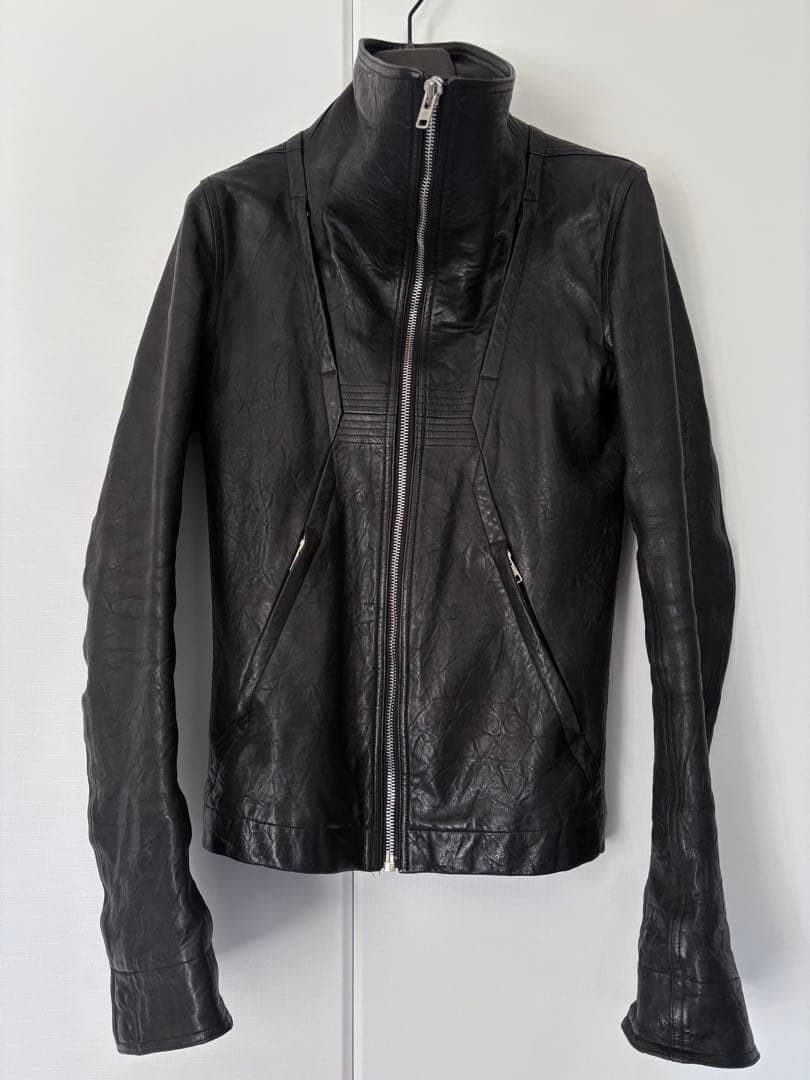 ジャケット・アウター RickOwens highneck geo leather jkt 46