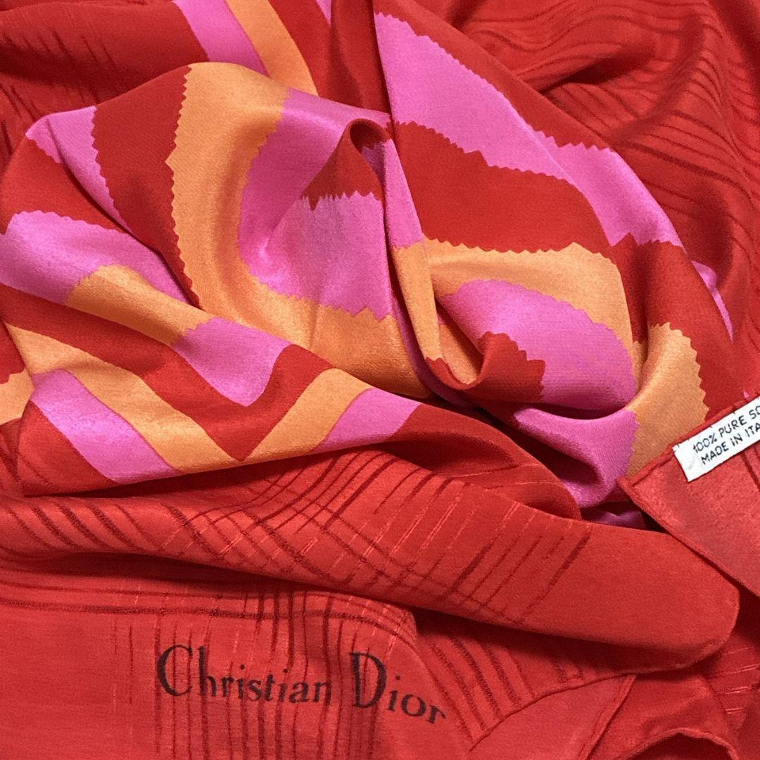 【極美品】Christian Dior シルク イタリア 大判スカーフ ストール