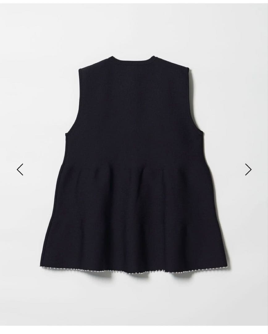 UNITED ARROWS ペプラム ニットベスト ‐ウォッシャブル‐ ネイビー