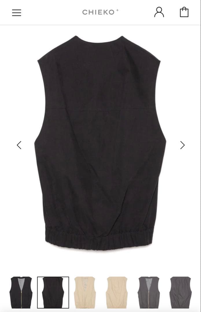 CHIEKO+ round back zip vest ベスト・ジレ