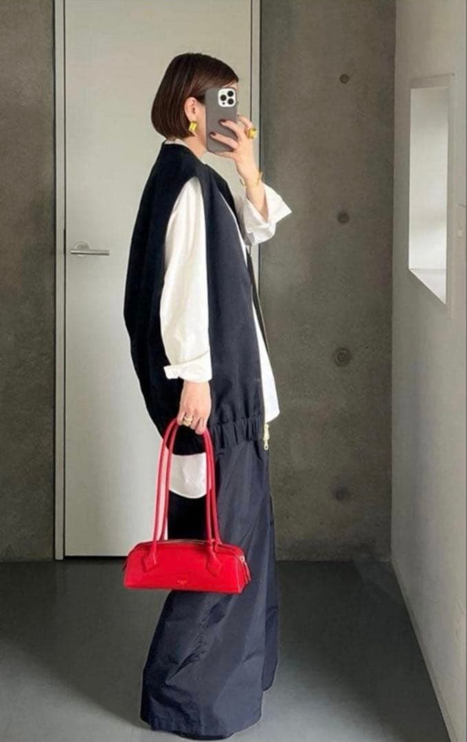CHIEKO+ round back zip vest ベスト・ジレ