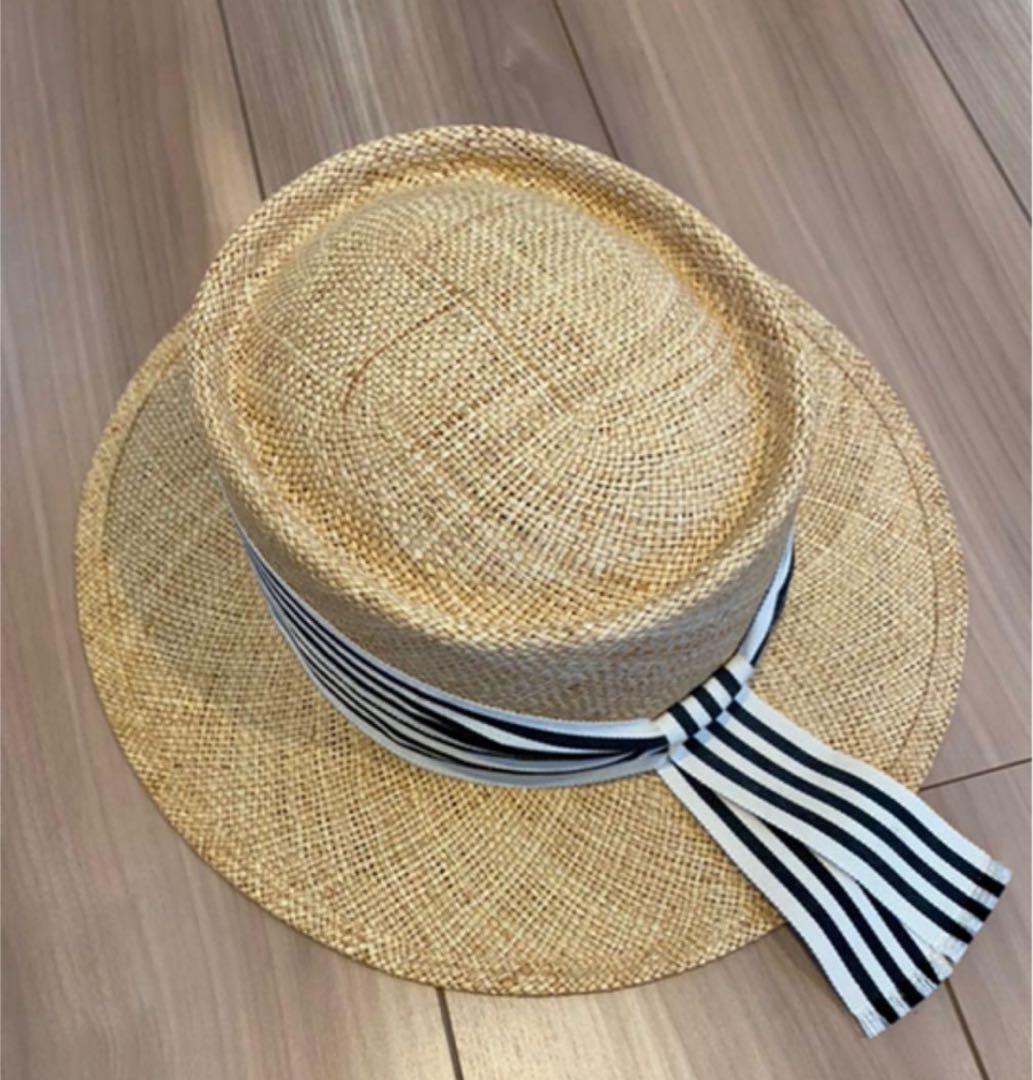 Chapeau d'O 麦わら帽子 ストライプと黒