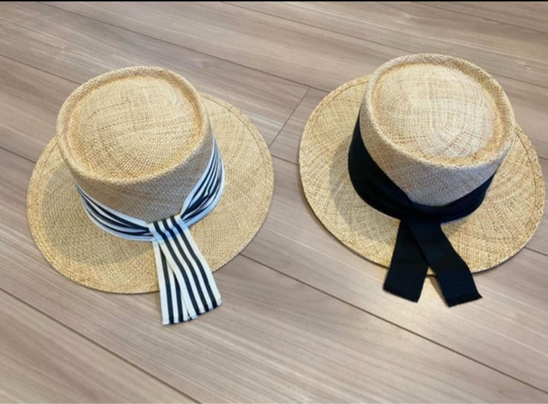 Chapeau d'O 麦わら帽子 ストライプと黒