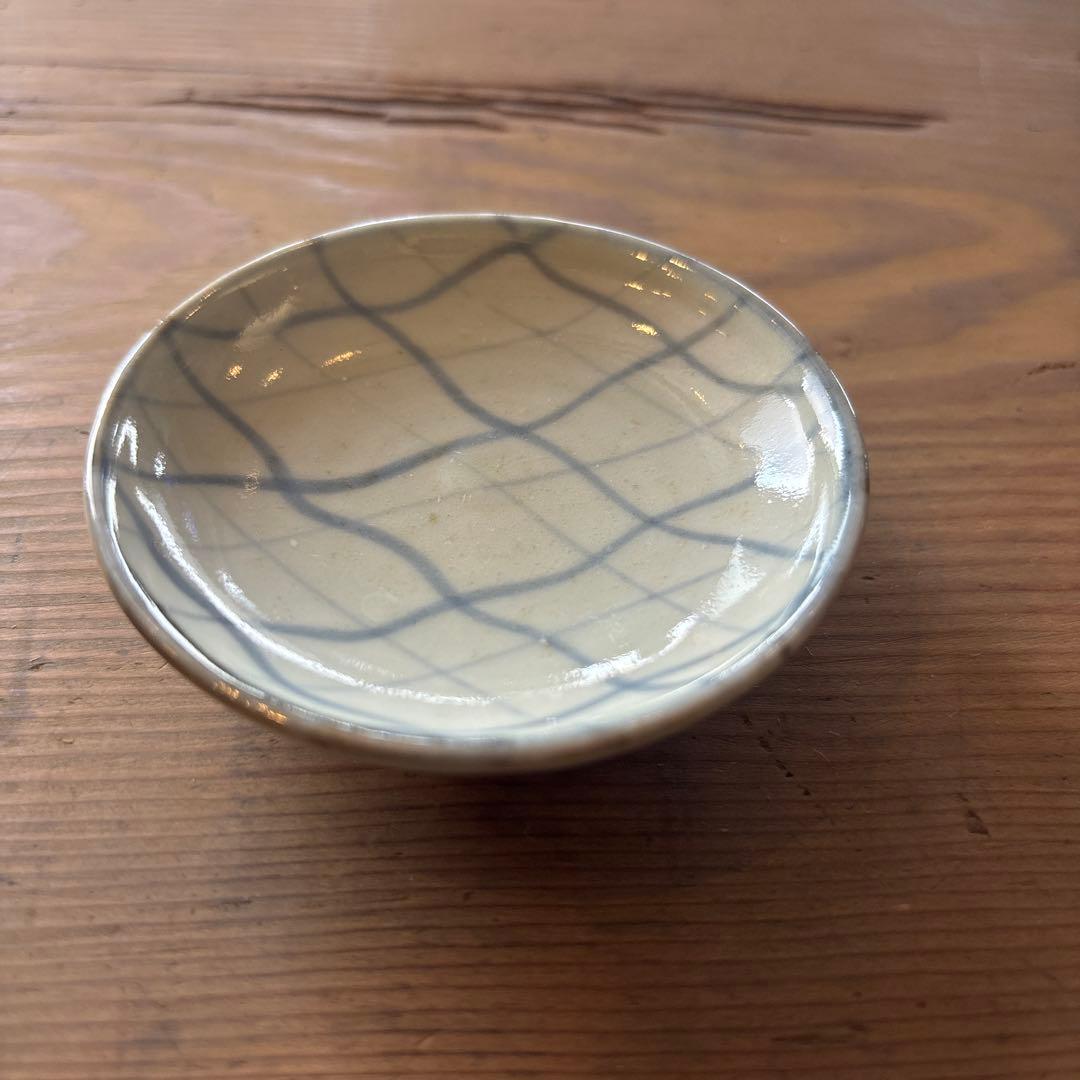 古伊万里　くらわんか　格子文　小皿　No.2 江戸時代中期