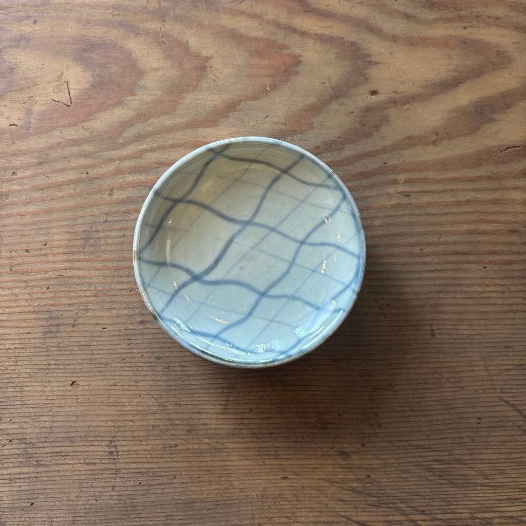 古伊万里　くらわんか　格子文　小皿　No.2 江戸時代中期