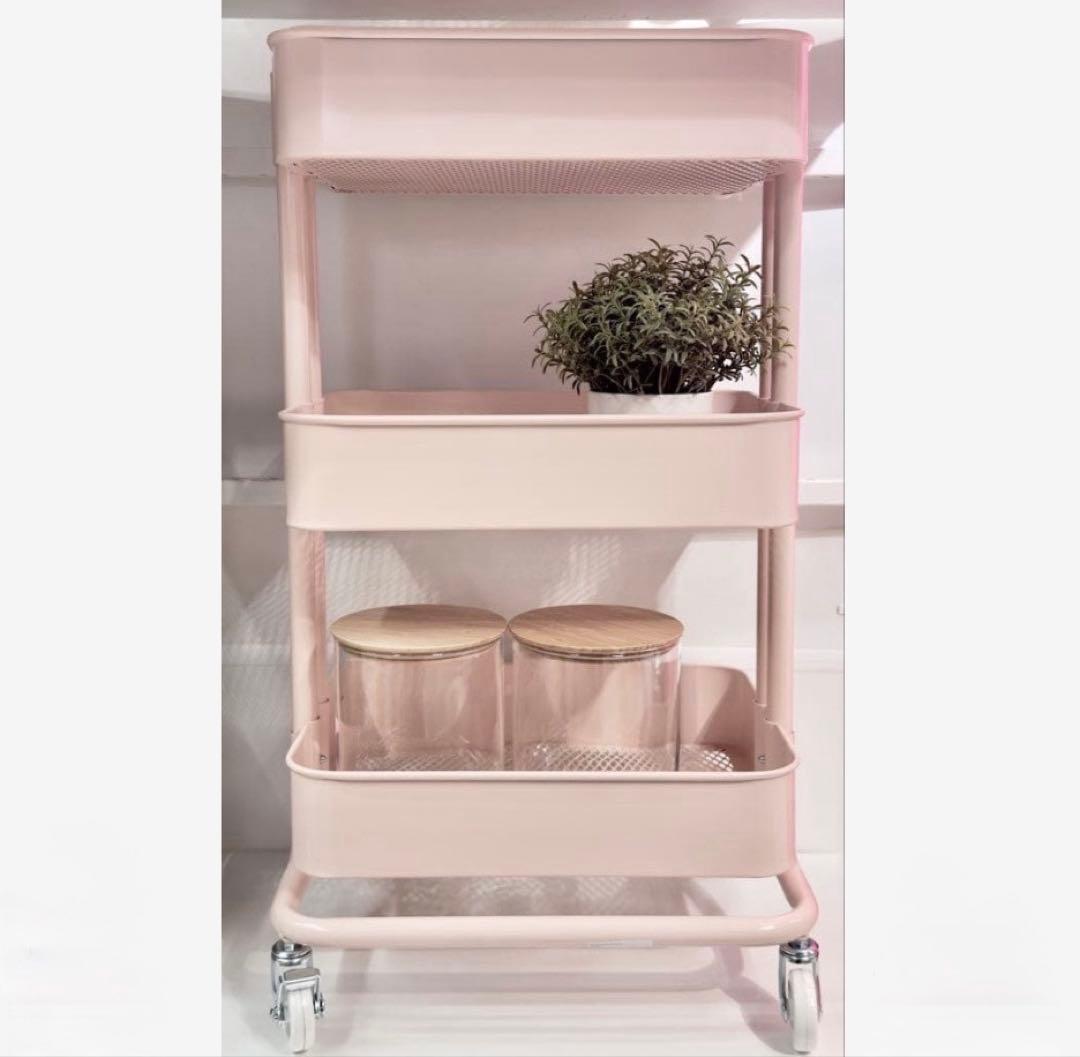 希少♡ 新色【IKEA】 新品未開封 ロースコグ RÅSKOGピンク 3段ワゴン