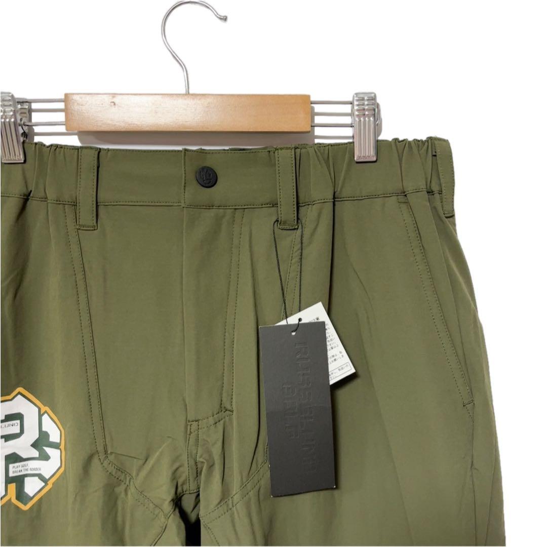 新品 ラッセルノ ゴルフ マルチロゴ ロングパンツ カーキ 2XL ゴルフパンツ