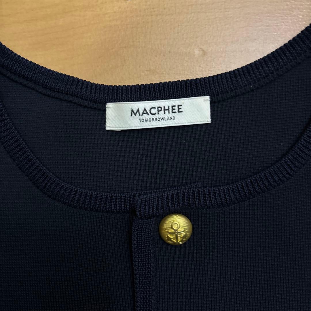 ミラノリブ クルーネックベスト MACPHEE トゥモローランド ベストネイビー