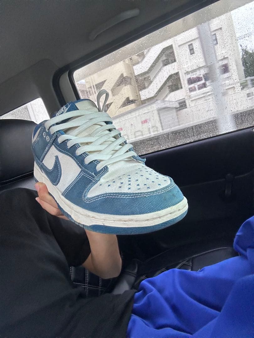 【NIKE DUNK】デニム風スウェード青27cm