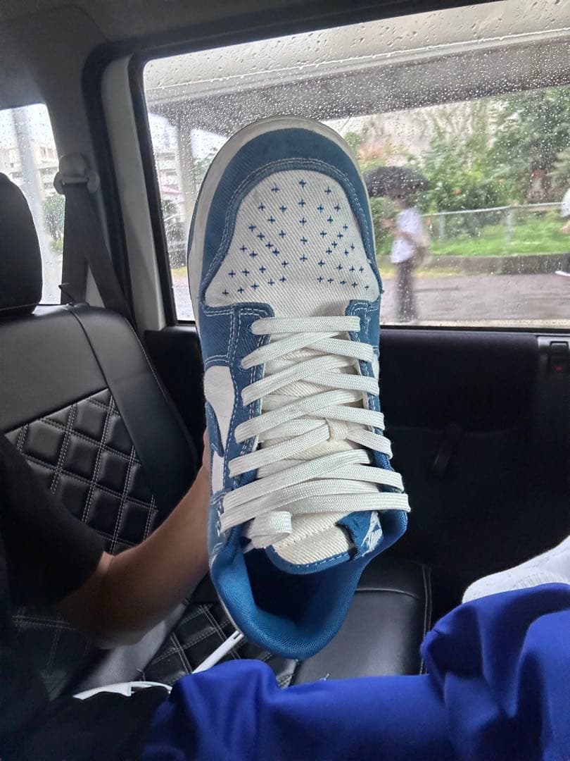【NIKE DUNK】デニム風スウェード青27cm