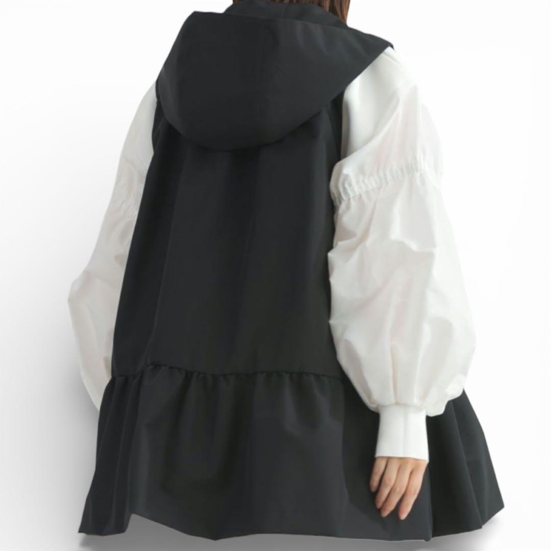 25ss 未使用に近い PICCIN ぺプラム パニエジレ フリルジレ ブラック