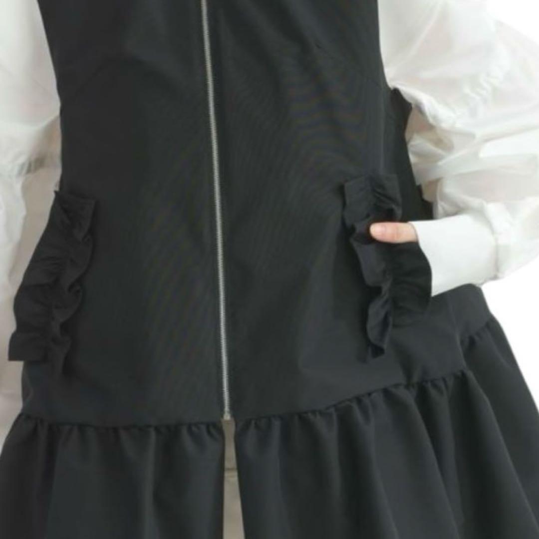 25ss 未使用に近い PICCIN ぺプラム パニエジレ フリルジレ ブラック