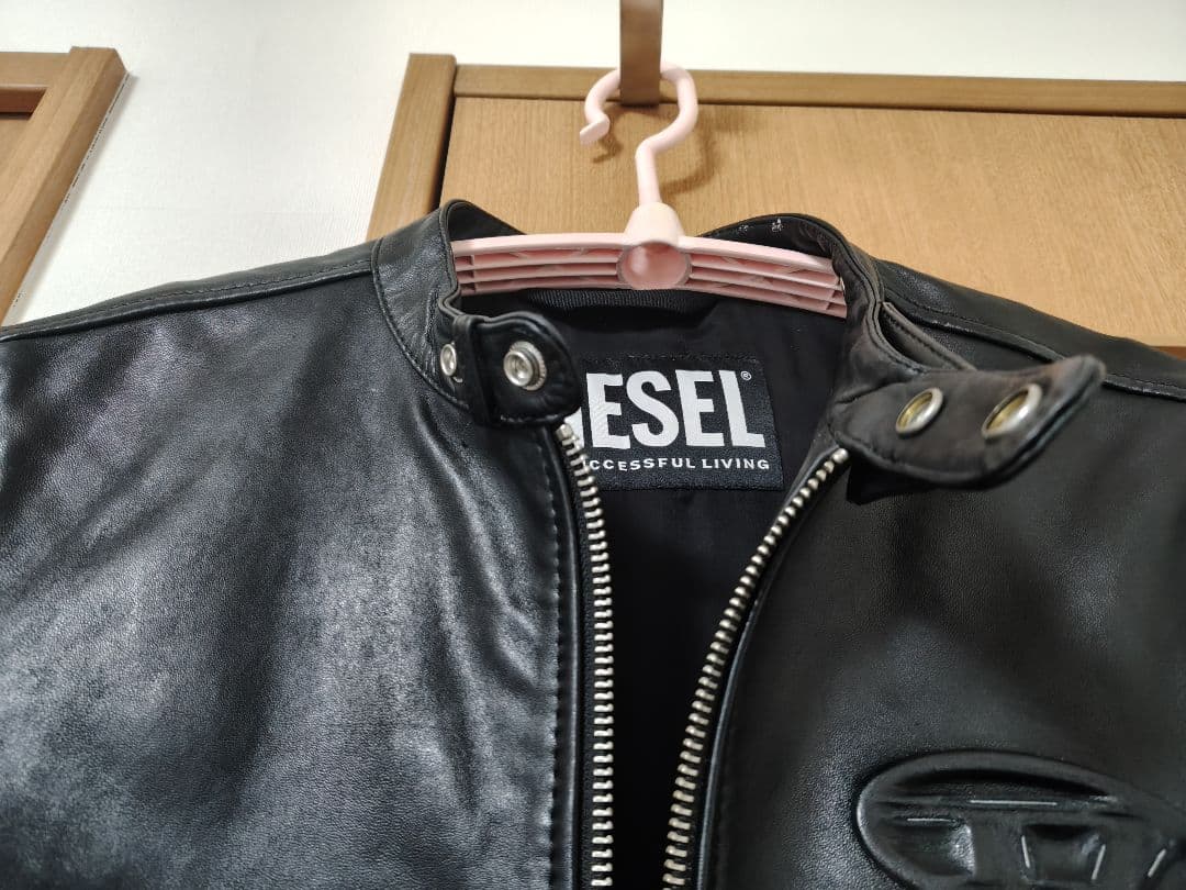 3/20 23時終了 DIESEL 本皮ライダースジャケット 超美品 48サイズ