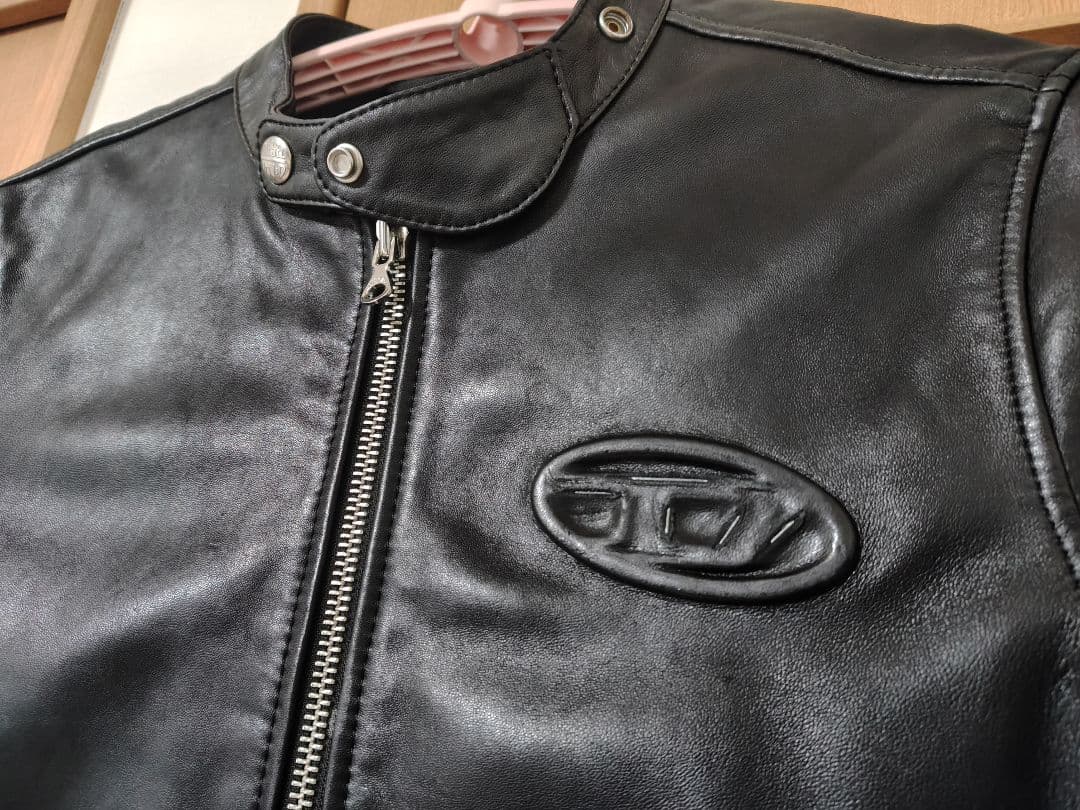 3/20 23時終了 DIESEL 本皮ライダースジャケット 超美品 48サイズ