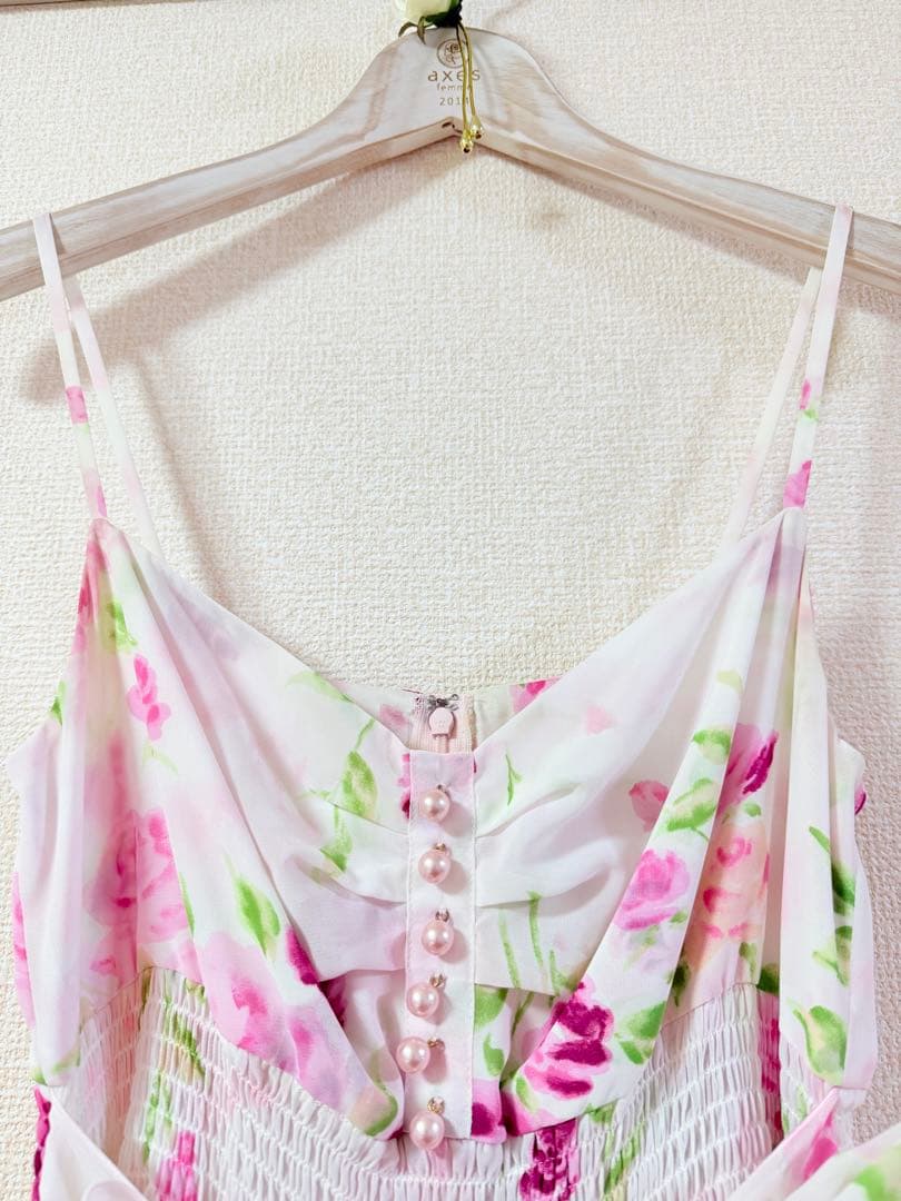 美品　ジーザスディアマンテ　ぼかし薔薇柄カリブマキシワンピース　姫系　姫ギャル