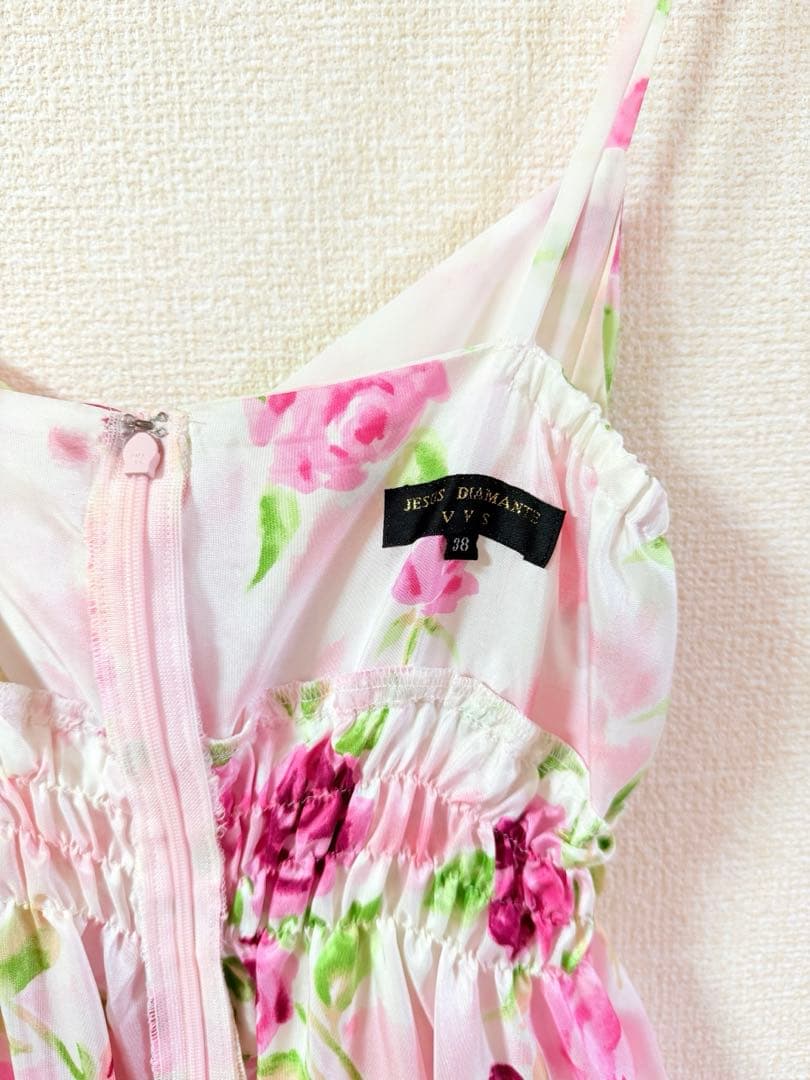 美品　ジーザスディアマンテ　ぼかし薔薇柄カリブマキシワンピース　姫系　姫ギャル