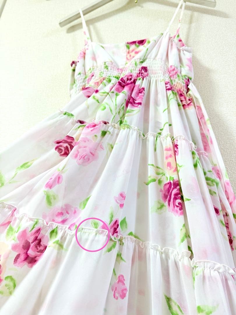 美品　ジーザスディアマンテ　ぼかし薔薇柄カリブマキシワンピース　姫系　姫ギャル