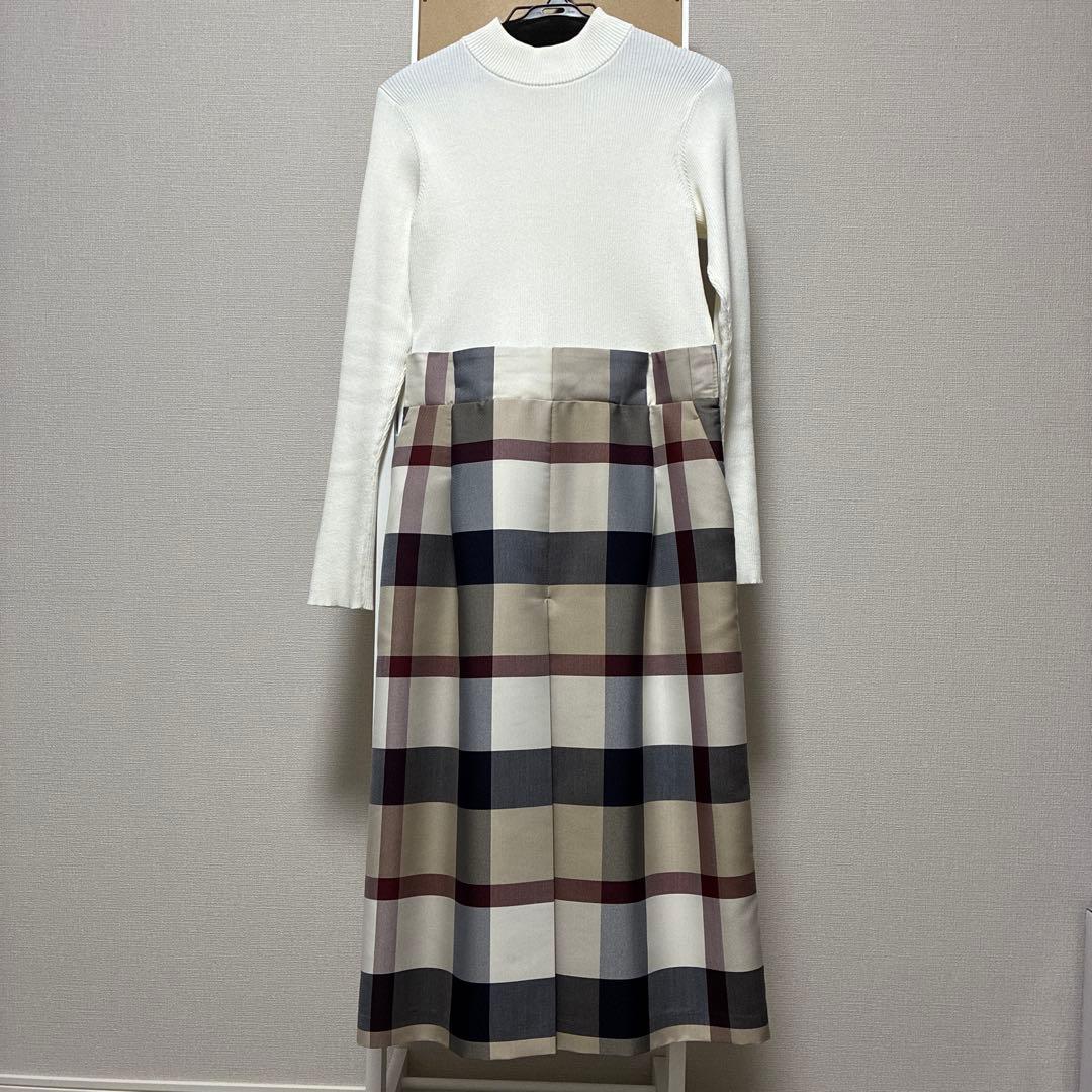 ミーアBLUE LABEL CRESTBRIDGEチェックロングワンピース