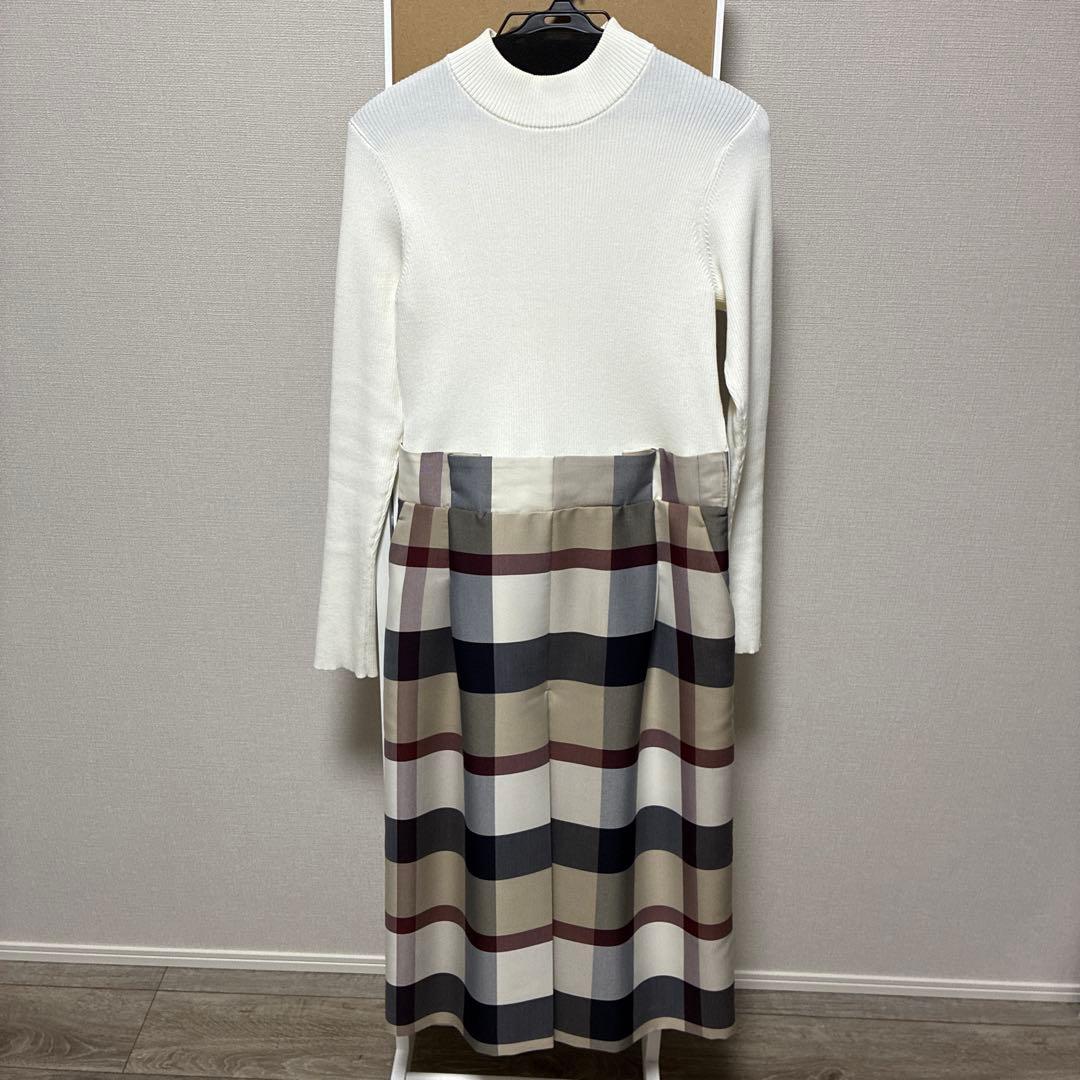 ミーアBLUE LABEL CRESTBRIDGEチェックロングワンピース