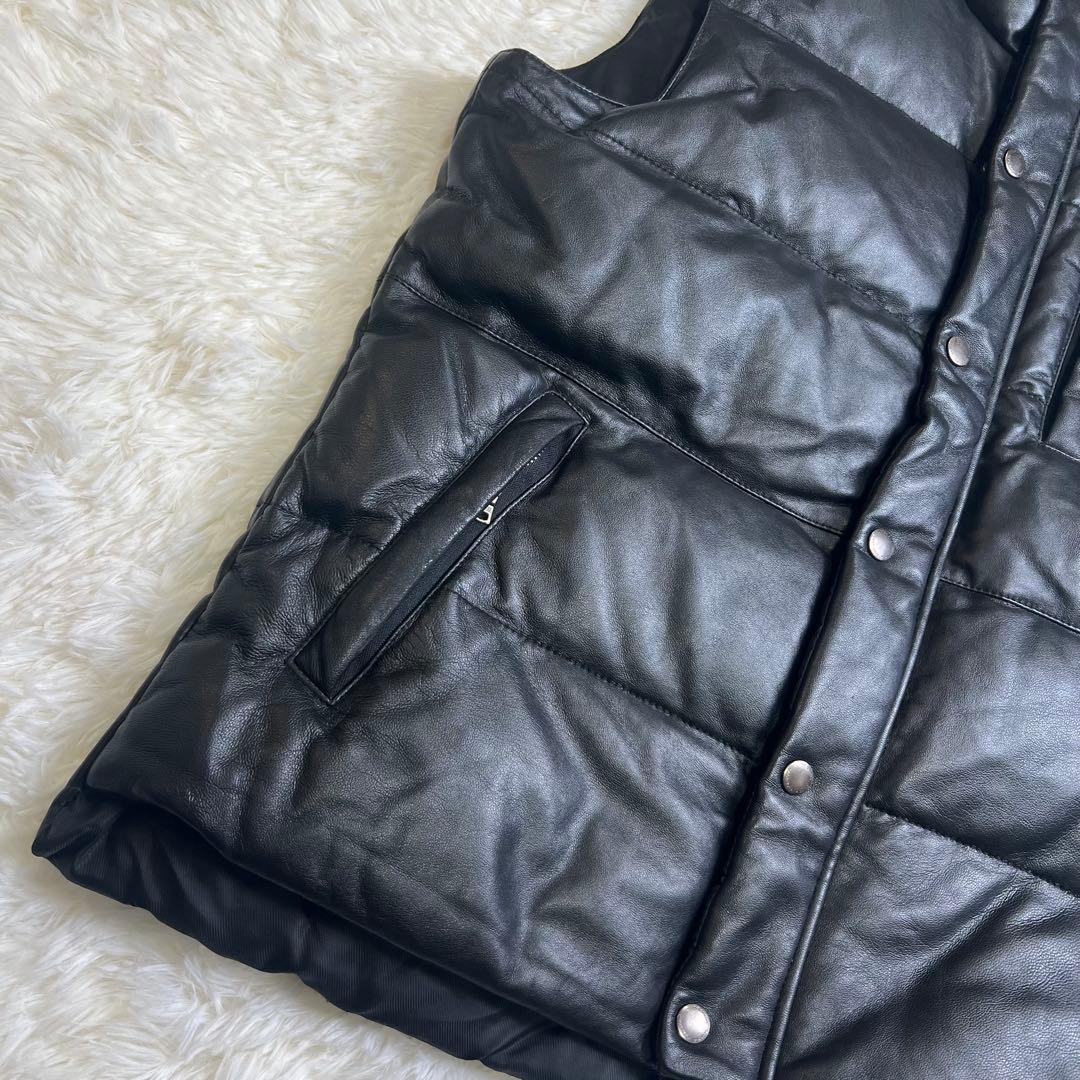 GREEN LABEL RELAXING ダウンベスト ラムレザー 羊革