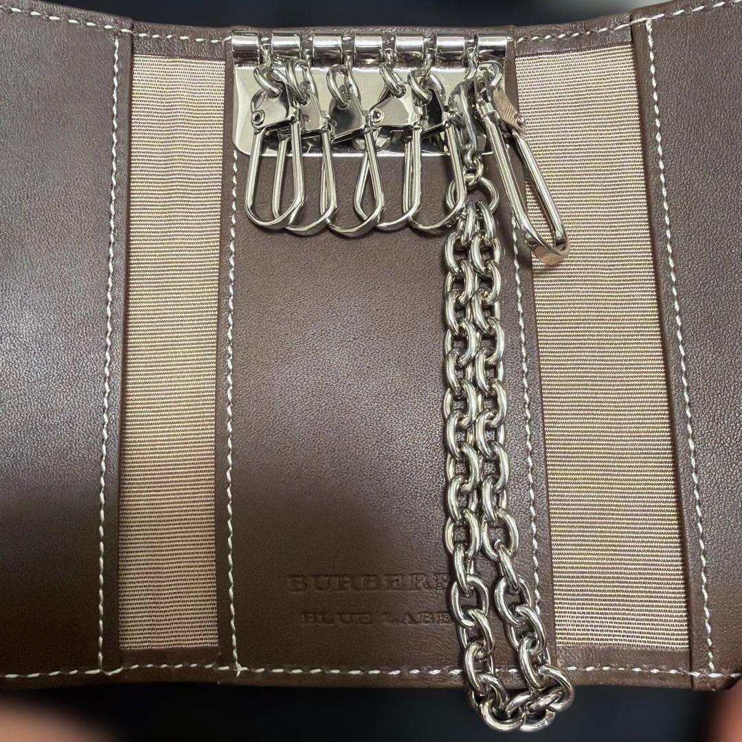 【新品未使用】Burberry ピンク チェック柄 6連キーケース