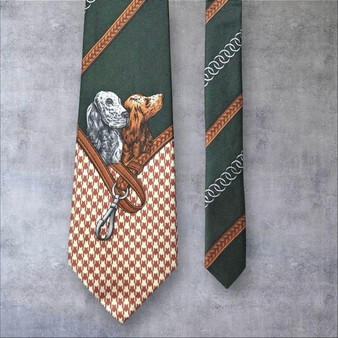 美品　Polo by RALPH LAUREN アニマル柄　ネクタイ　犬