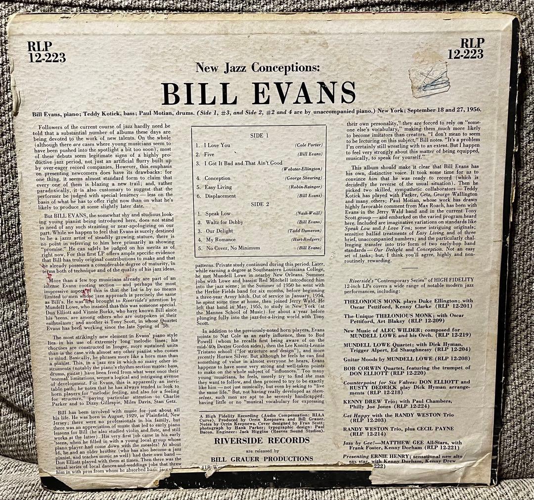 USオリジナル Bill Evans New Jazz Conceptions