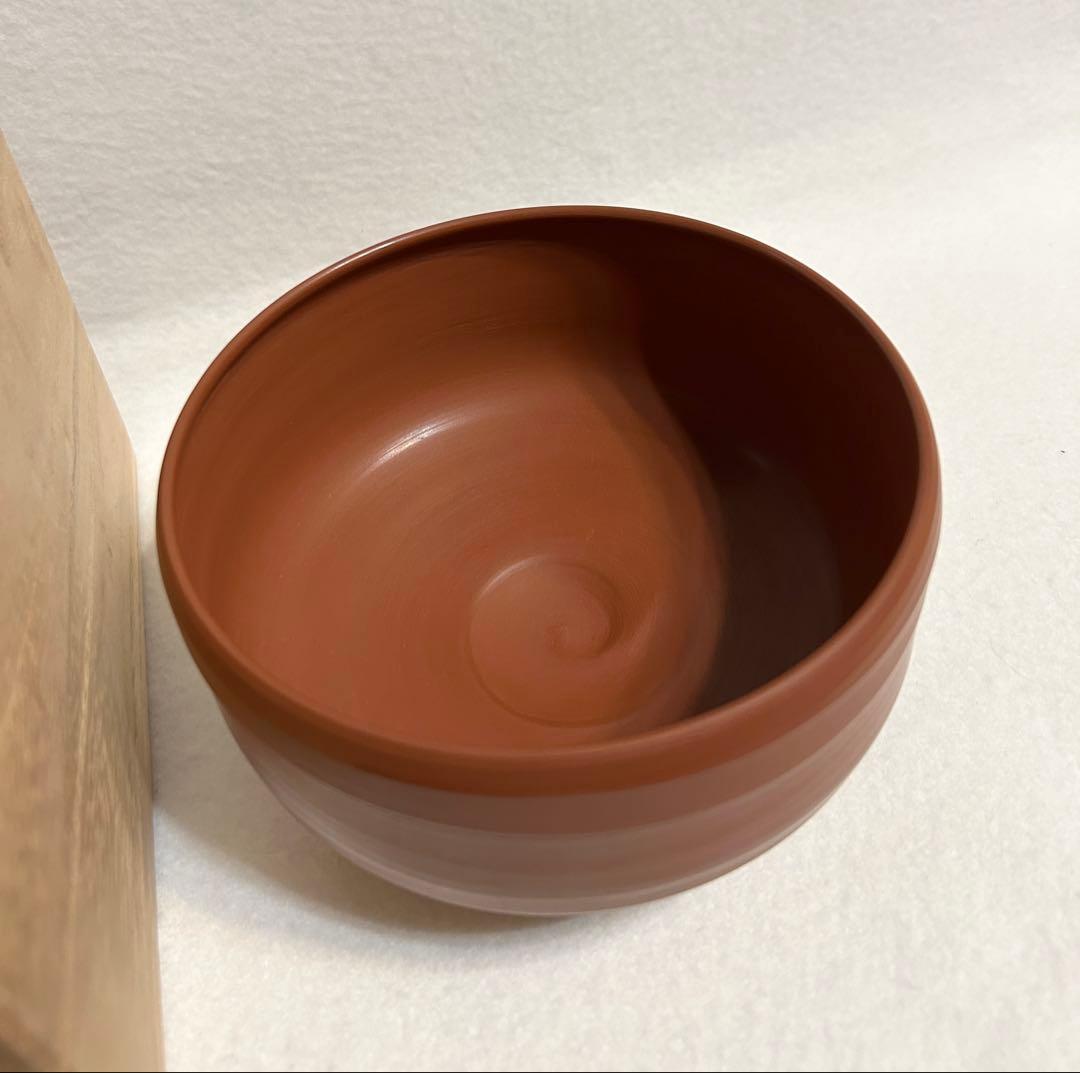 中静玉山作 佐渡無名異焼 抹茶碗 玉山 茶碗 陶芸 木箱 共箱 無名異