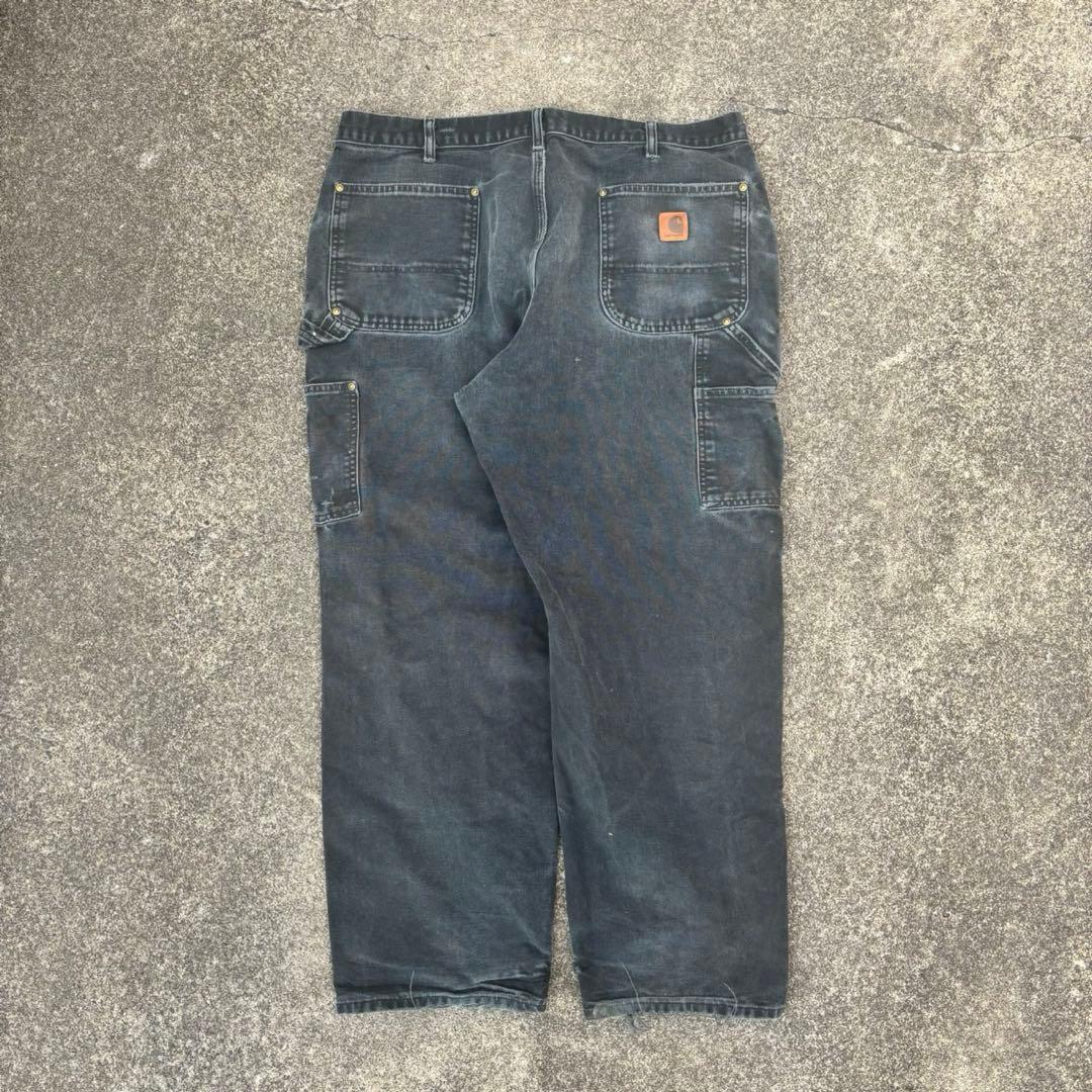 Carhartt ダブルニーワークパンツ　ブラック　メキシコ製　襤褸　B136