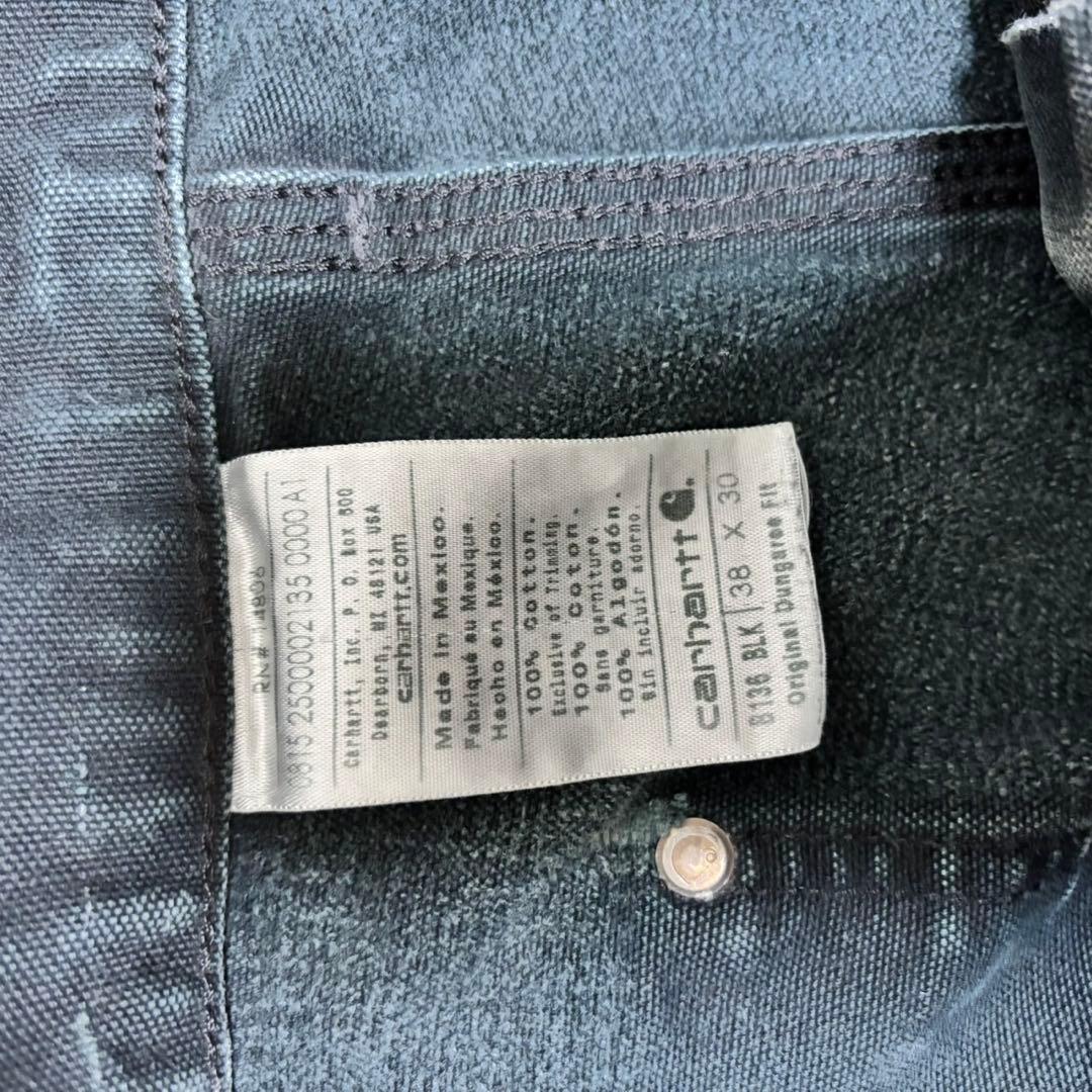 Carhartt ダブルニーワークパンツ　ブラック　メキシコ製　襤褸　B136