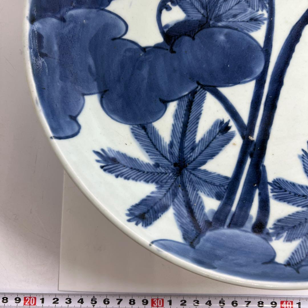 古伊万里　染付大皿　直径約34㎝　東Y7-1208①