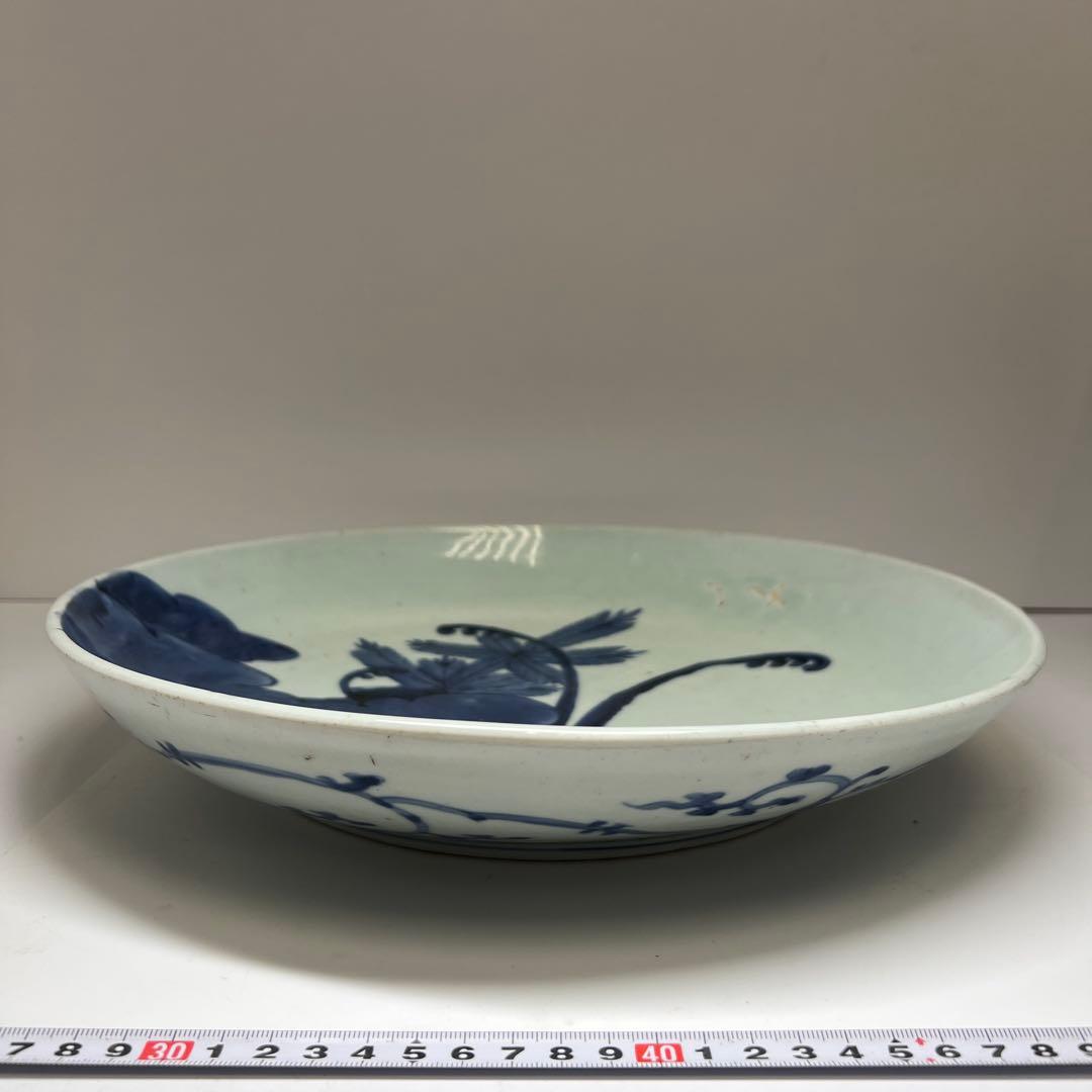 古伊万里　染付大皿　直径約34㎝　東Y7-1208①