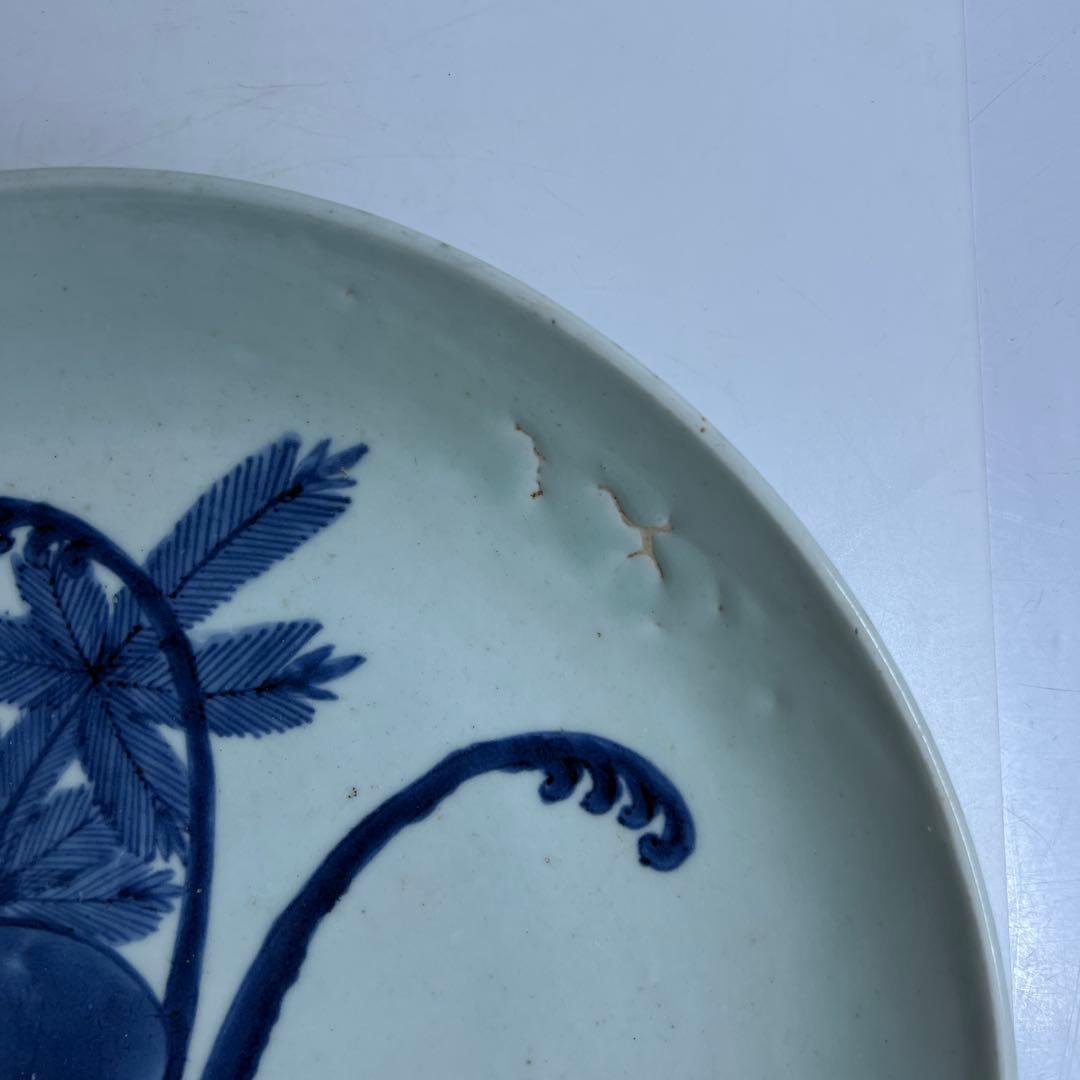 古伊万里　染付大皿　直径約34㎝　東Y7-1208①