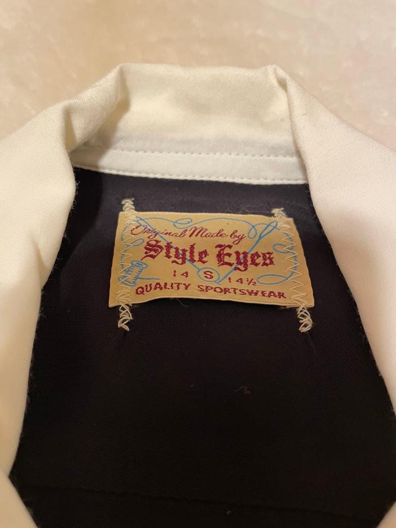 Style Eyes 黒 ボウリングシャツ S