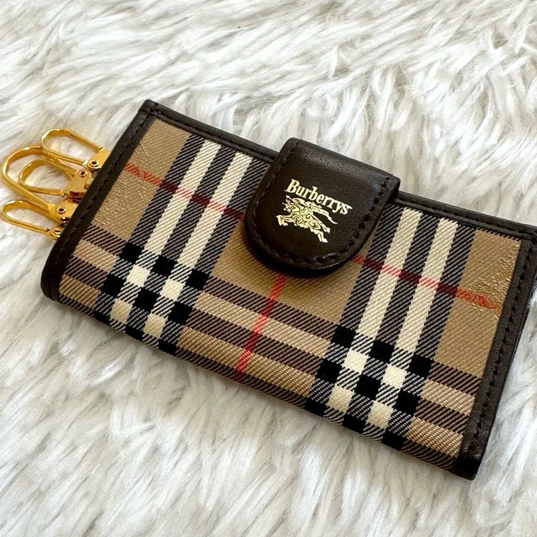 美品✨バーバリー ノバチェック 4連キーケース