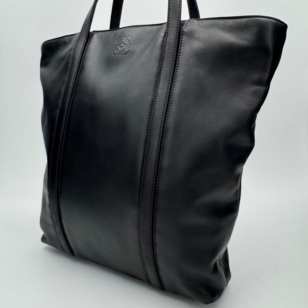 LOEWE ロエベ アナグラム ナッパレザー トートバッグ A4ギリギリ 黒